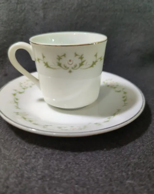 Sheffield  Fine China of Japan ELEGANCE #502 Ivy and Silver Trim Cup and Saucer