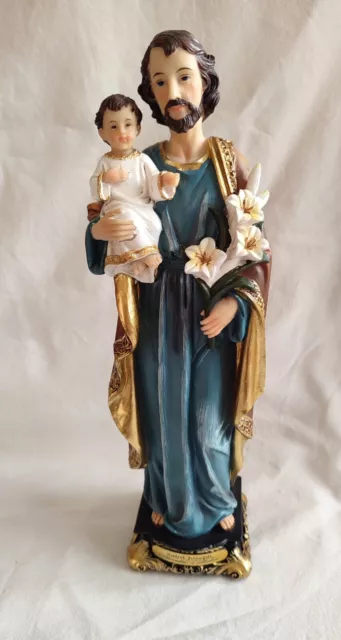 Florentine Collection Statue St Joseph Holding Infant Jesus – Height 31cm