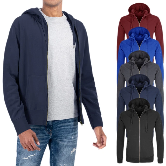 Felpa Uomo Invernale Con Cappuccio Maglione Sportivo Maglia Pullover Zip VEQUE