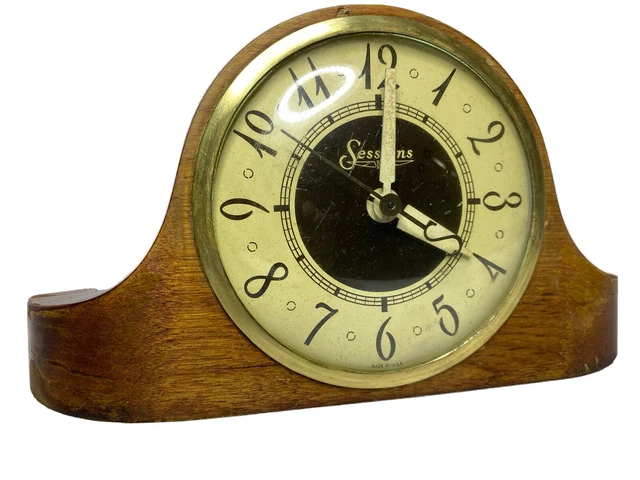 Vintage Sessions Electric Wood Mantle Clock Model 3W Tested And Working