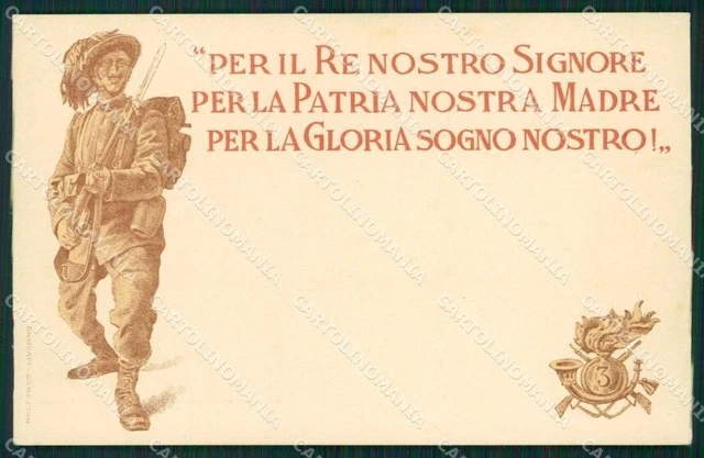 Militari Bersaglieri III Reggimento cartolina QT5636