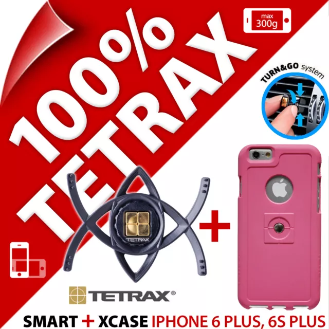 Tetrax Bundle For iPhone 6 Plus / 6S Plus Smart In Car Holder + Xcase Pink Case