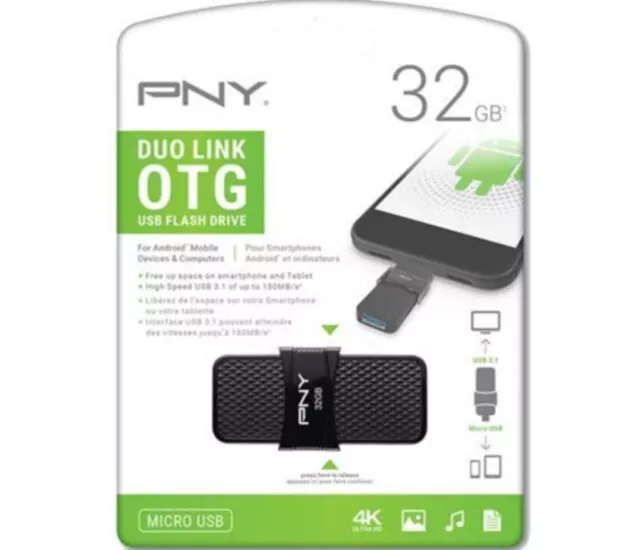 PNY Duo-Link On-the-Go - 32 Go - Clé USB - USB 3.1 / micro USB