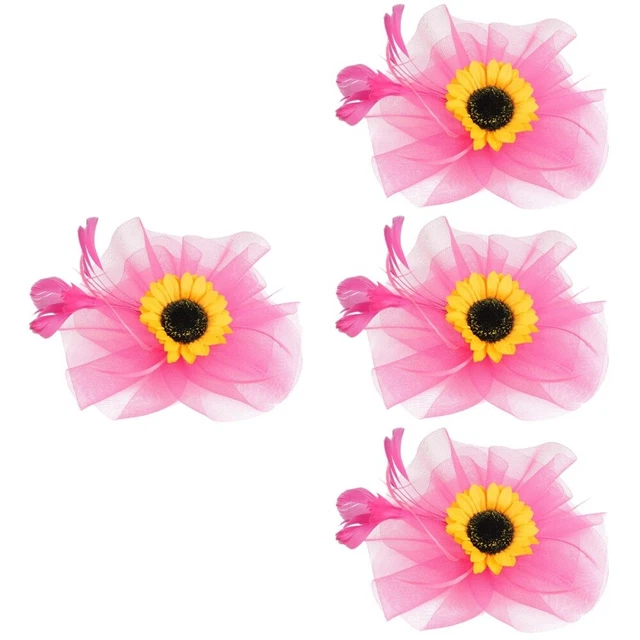 4pcs Sunflower Fascinator Flower Tea Party Headband Women Fascinator Hat