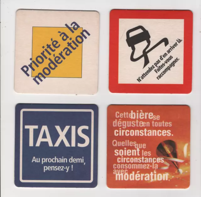 4 sous bocks  Kronenbourg  bierdeckel/beermat/bierviltje/coaster