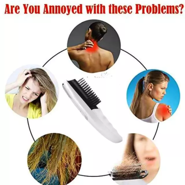 Stimulating Hair Growth Comb Massager with Red Light Therapy - Fast Results