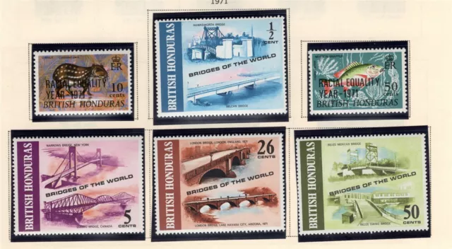 British Honduras Stamp Scott #281-282, 287-290, Set of 6, MNH, SCV$4.75