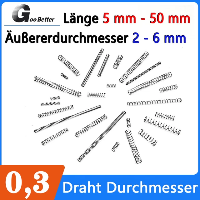 Zugfedern Mit Haken - Edelstahl, 0.8mm Stärke, 350mm Lang