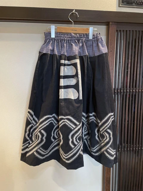 Kimono Remake Skirt Short Coat Sashiko Ragged Old Cloth Handmade
