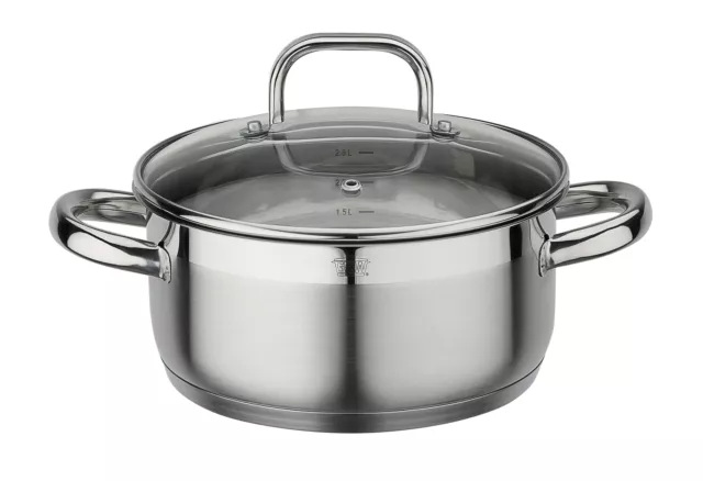 GSW Bratentopf FOGO mit Glasdeckel 20cm Kochtopf Induktion rostfrei