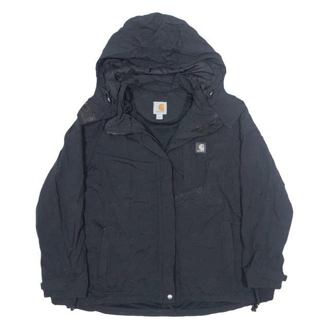 CARHARTT WOMENS COACH Jacket Black Nylon Hooded L £26.99 - PicClick UK