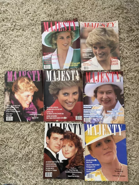 LOT OF Vintage 7 Majesty Magazines ROYAL Queen Elizabeth William Harry Kate