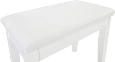 Hadley Piano Stool or Dressing Table Bench / Seat with Storage Compartment White 3