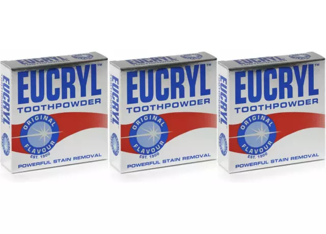 Eucryl Smokers Tooth Powder Original Flavour 50g  x 3