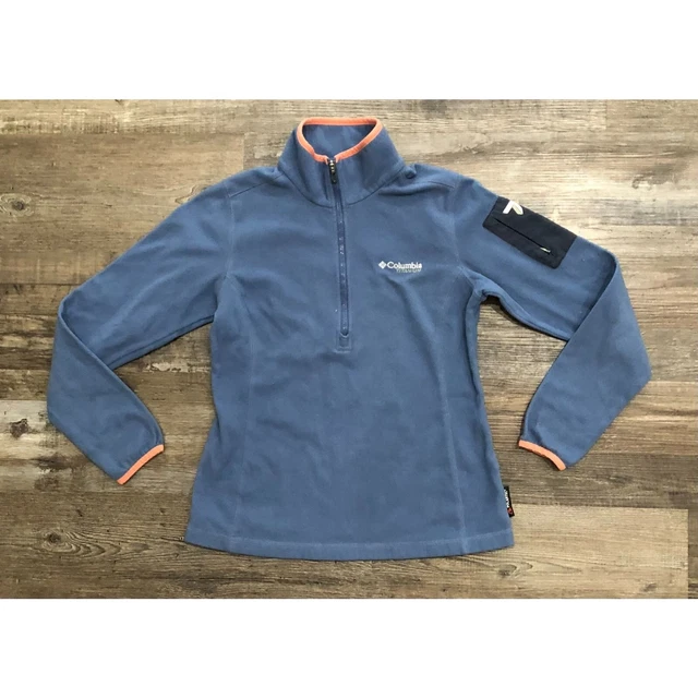 Columbia Womens Small Blue Titanium 1/4 Zip Lightweight Fleece Jacket