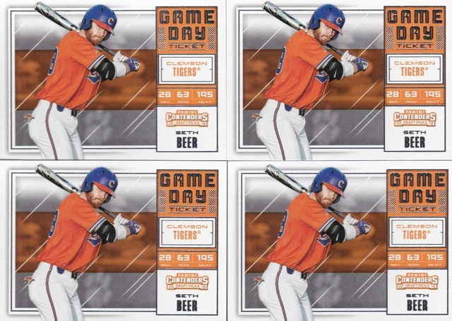 (4) 2018 Panini Contenders Draft Picks Game Day Tickets #18 SETH BEER ROOKIE