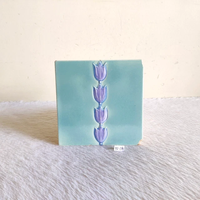 1940s Vintage Floral Architecture Furniture Tile England Rare Collectible TL38