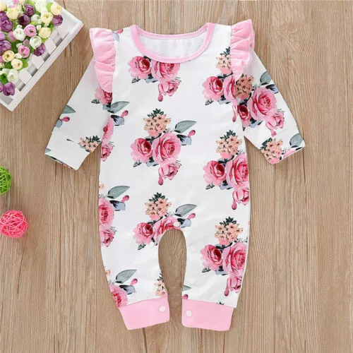 Outfits Romper  Newborn Infant Baby Girl  Bodysuit Ruffle  Jumpsuit  Clothes