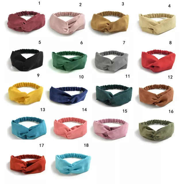 Women's Suede Headband Bohemian Vintage Cross Knot Elastic Hair Band Accessories