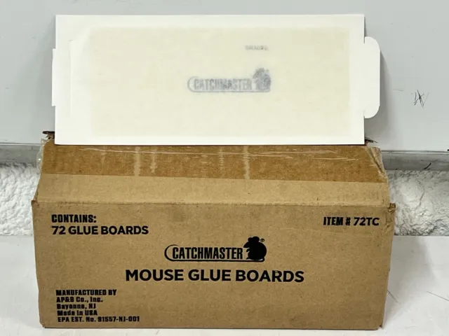 QTY 72 Catchmaster Mouse Glue Traps Glue Boards Mouse Traps Peanut Butter 72TC