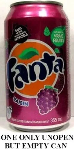 Fanta Raisin Uva Canada 2008 Coca-Cola Vuoto Libro 355ml Francese Inglese