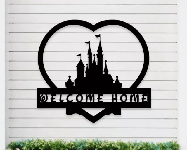 Personalized Welcome Home Castle Metal name sign Home decor Outdoor Decor Gift