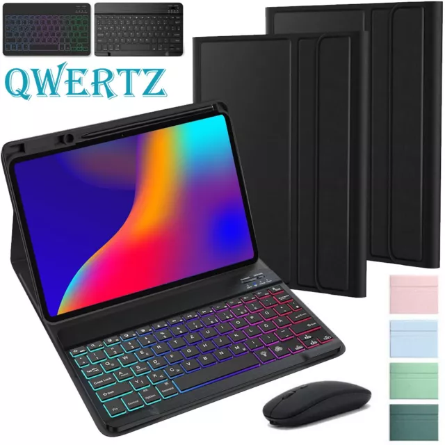 Für Xiaomi Pad 6/5/6 Pro Redmi Pad SE 11" QWERTZ Beleuchtet Tastatur Maus Hülle