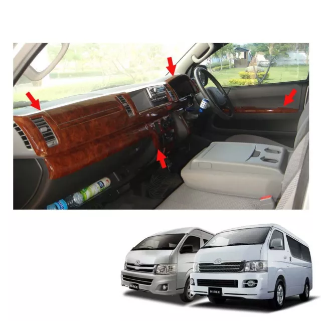 Interior Trim Dash Board Wood 11 Pc For Toyota Hiace Commuter MT 2005 - 2013