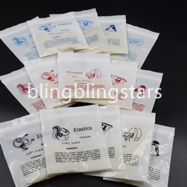 1500 Pcs Dental Latex Rubber Bands Orthodontic Elastic Braces 5 Sizes 3 Forces