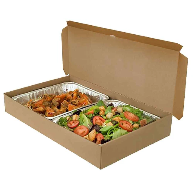 Darling Food Service E Flute 21 x 13 x 3.25 Catering Box - 25 / CS