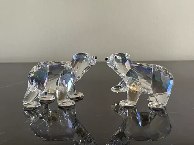 Swarovski Crystal Polar Bear Cubs Figurines in Original Box #1079156 Swarovski Crystal Polar Bear Cubs Figurines in Original Box #1079156