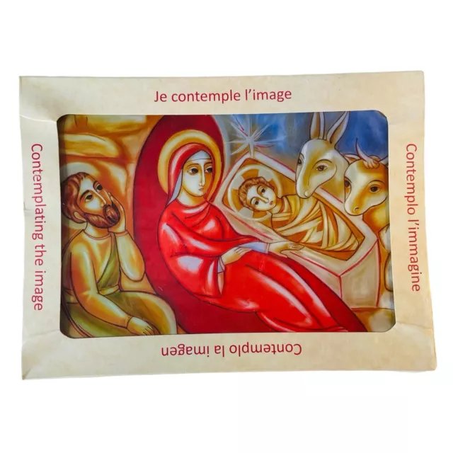 Nativity Table by Ferrari & Arrighetti Father Rupnik Print Wood Plaque NEW