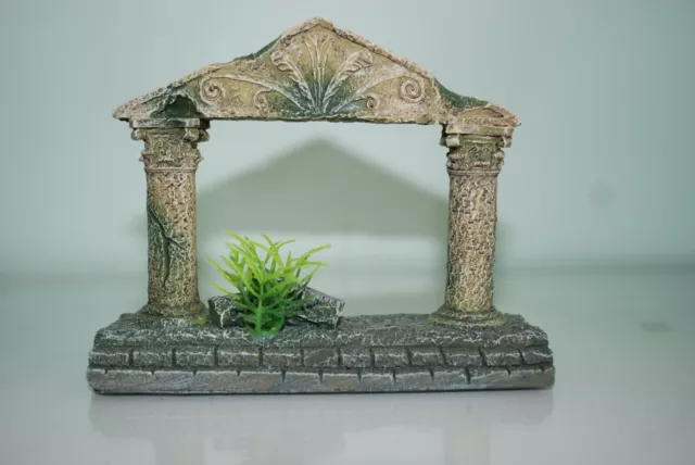 Aquarium Détaillé Grec Ruine Entrée Porche Voie Décoration Taille 15 x 5 x 12 CM