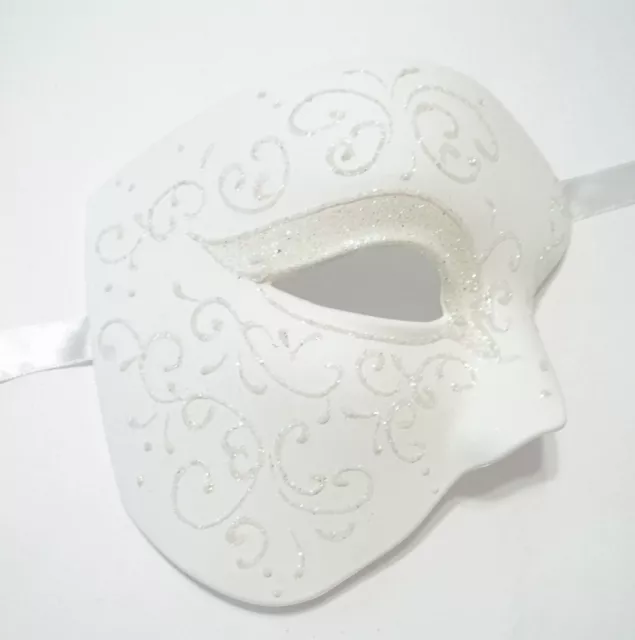 Off White Phantom of The Opera Costume Masquerade Mardi Gras Party Mask