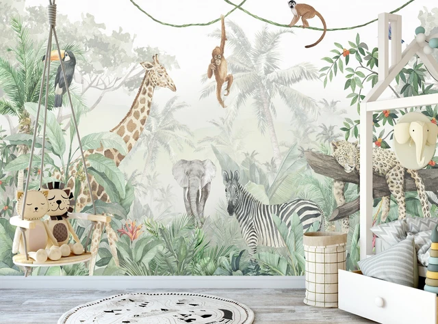 Jungle Wall Ural For Nursery Paradise Jungle Wallpaper Ural