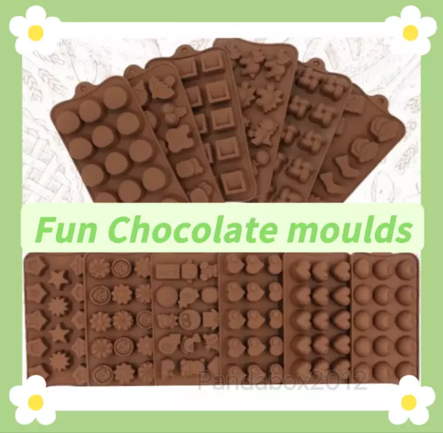 3D Silicone Chocolate Mould Cake Candy Soap Wax Melt Mold Jelly Ice Cube Tray UK