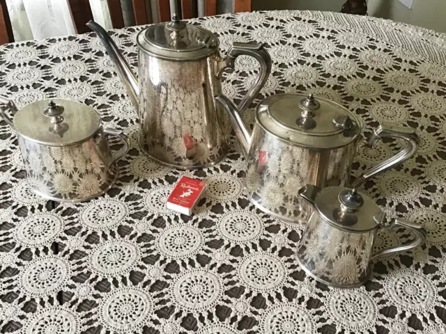 Antique 1881 Quality Victorian Silver Plated Tea & Coffee Set - 142 years old! 3