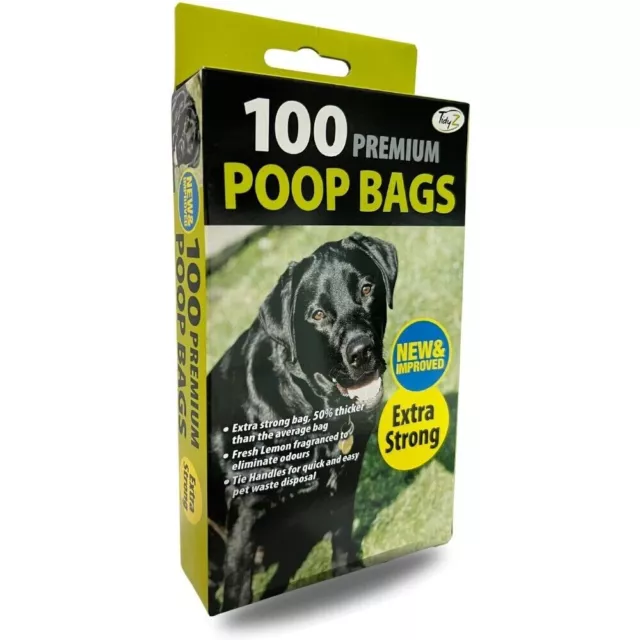 Tidyz 100 pcs - PREMIUM FRAGRANCED EXTRA STRONG BLACK Doggy Poo Poop