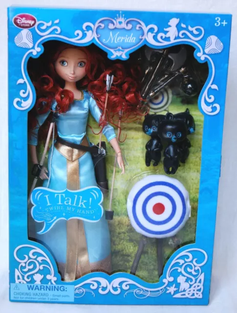 Disney Brave Deluxe Talking Merida Doll with Bow and Arrow and Bear 2014- New 2