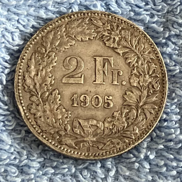 Suisse Pièce De 2 Francs De 1905 Helvetia En Argent