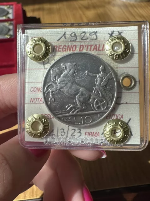 REGNO D' ITALIA 10 LIRE BIGA 1929 ** NC sigillata BB+ SUBALPINA