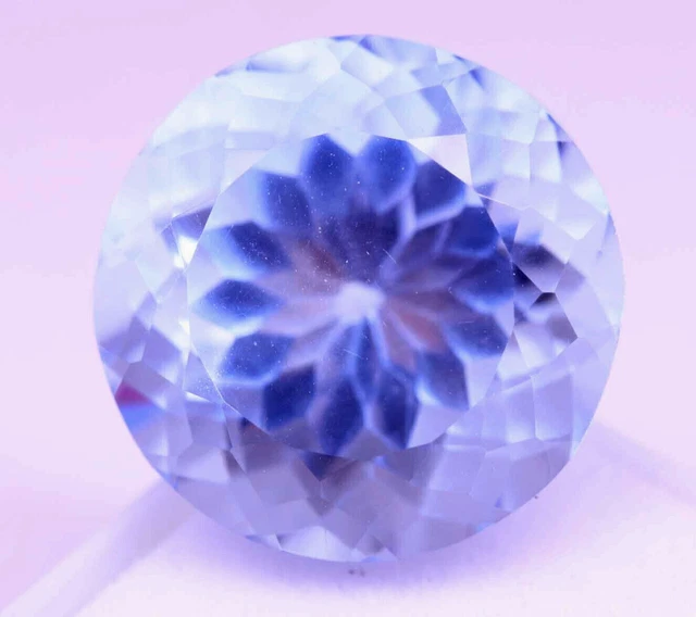 Natural Santa Maria Blue Aquamarine 14.95 Ct Round Cut Certified Loose Gemstone