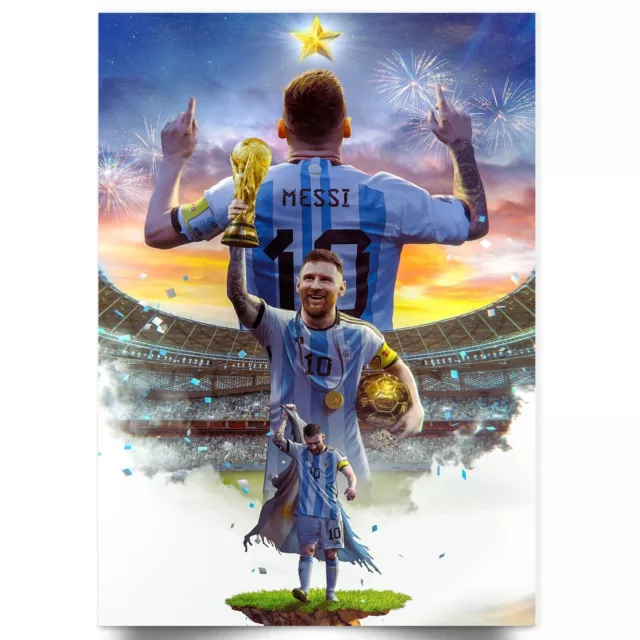 Lionel Messi World Cup Poster Print The Goat Football Poster