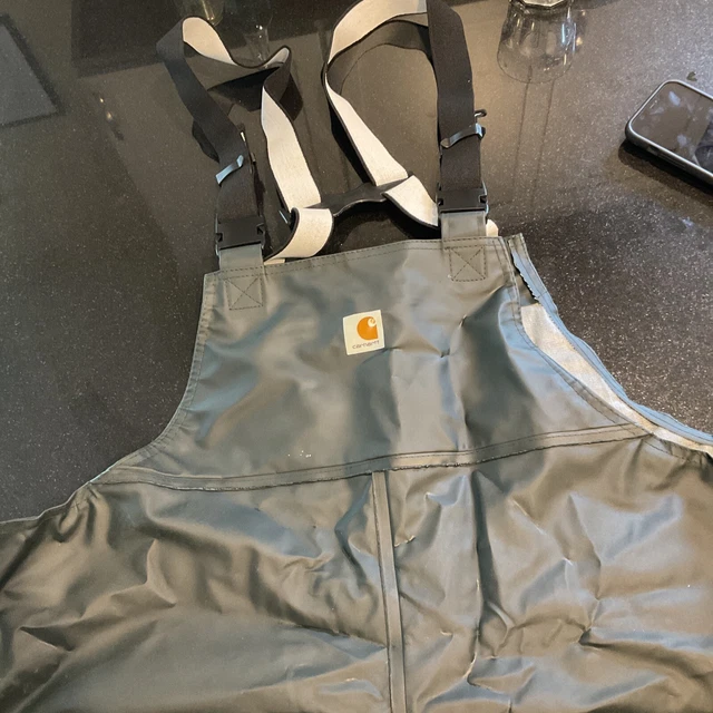 Carhartt PVC Rain Bib Overall Men 2XL Green Waterproof R39 GRN Fishing NWT