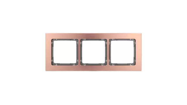 DECO Universal triple frame - brushed aluminum (frame: copper color, bott /T2UK