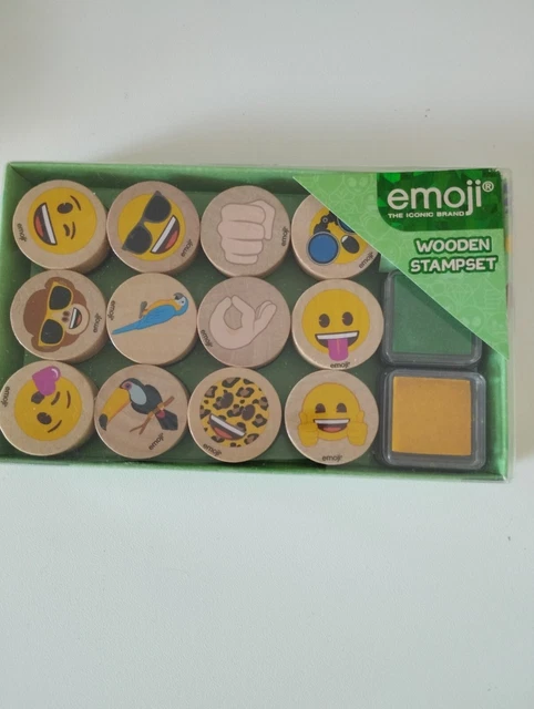 25-teiliges Mini-Stempel-Set Aus Holz - Emoji & Motivstempel Für Scrapbooking
