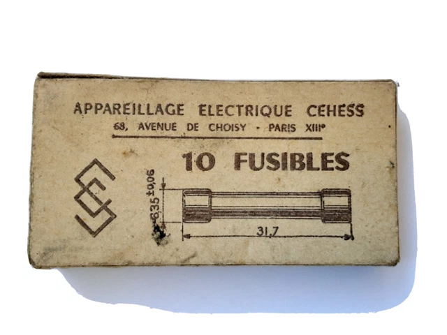 Boite 10 Fusibles - CEHESS PARIS - 0,5 A