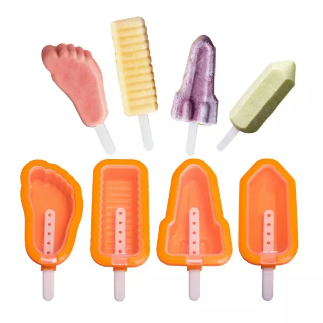 F82C Formas de Hielo Silicona 4 Unidad sin Bpa Polos Moldes, Popsicle Set