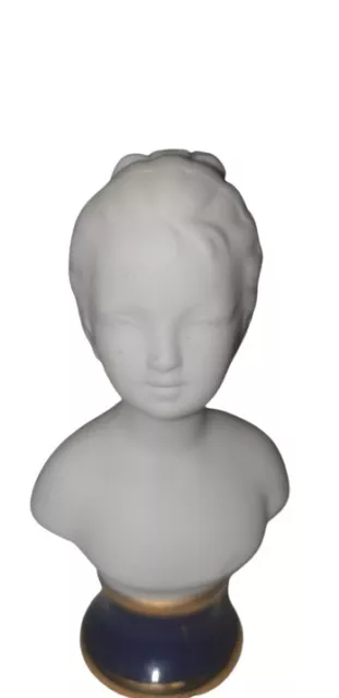 Petit buste d'enfant petite fille ancien en porcelaine de Limoges