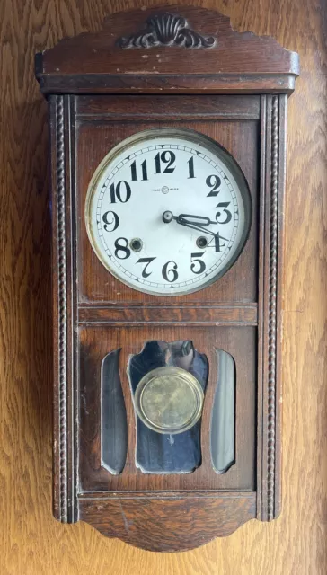 Antique Seikosha c. 1900 Wooden Regulator Wall Clock  Meiji Japan Victorian